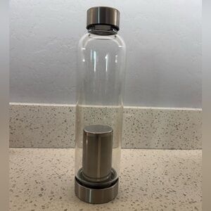 Elegant Glass and Silver Infuser Bottle